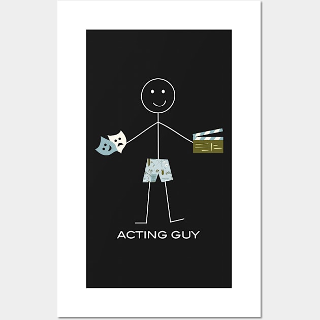 Funny Mens Actor Design Wall Art by whyitsme